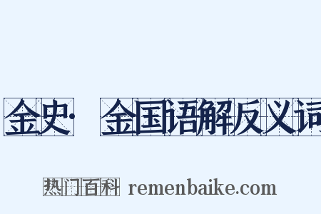 金史·金国语解反义词是什么意思的图片